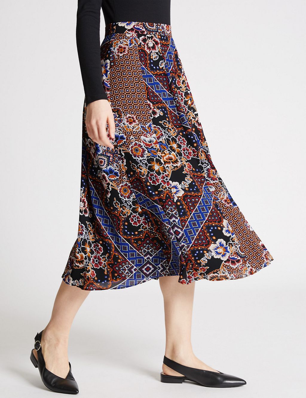 Floral Print A-Line Skirt 2 of 5
