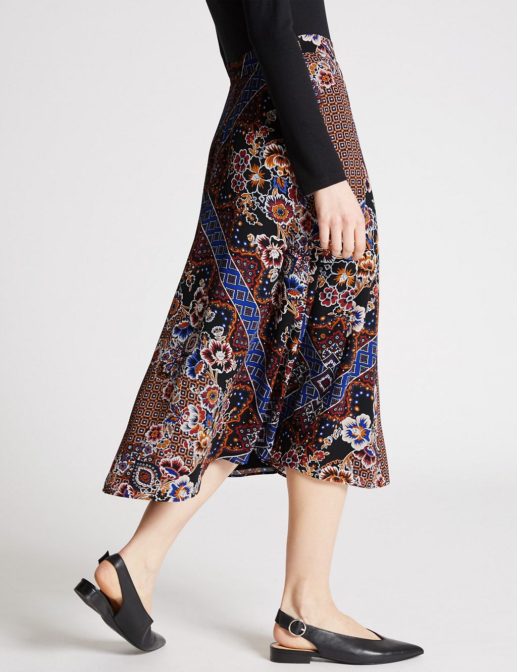 Floral Print A-Line Skirt 4 of 5