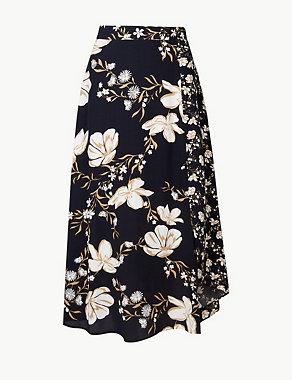 Floral Print Asymmetric Skirt Image 2 of 4