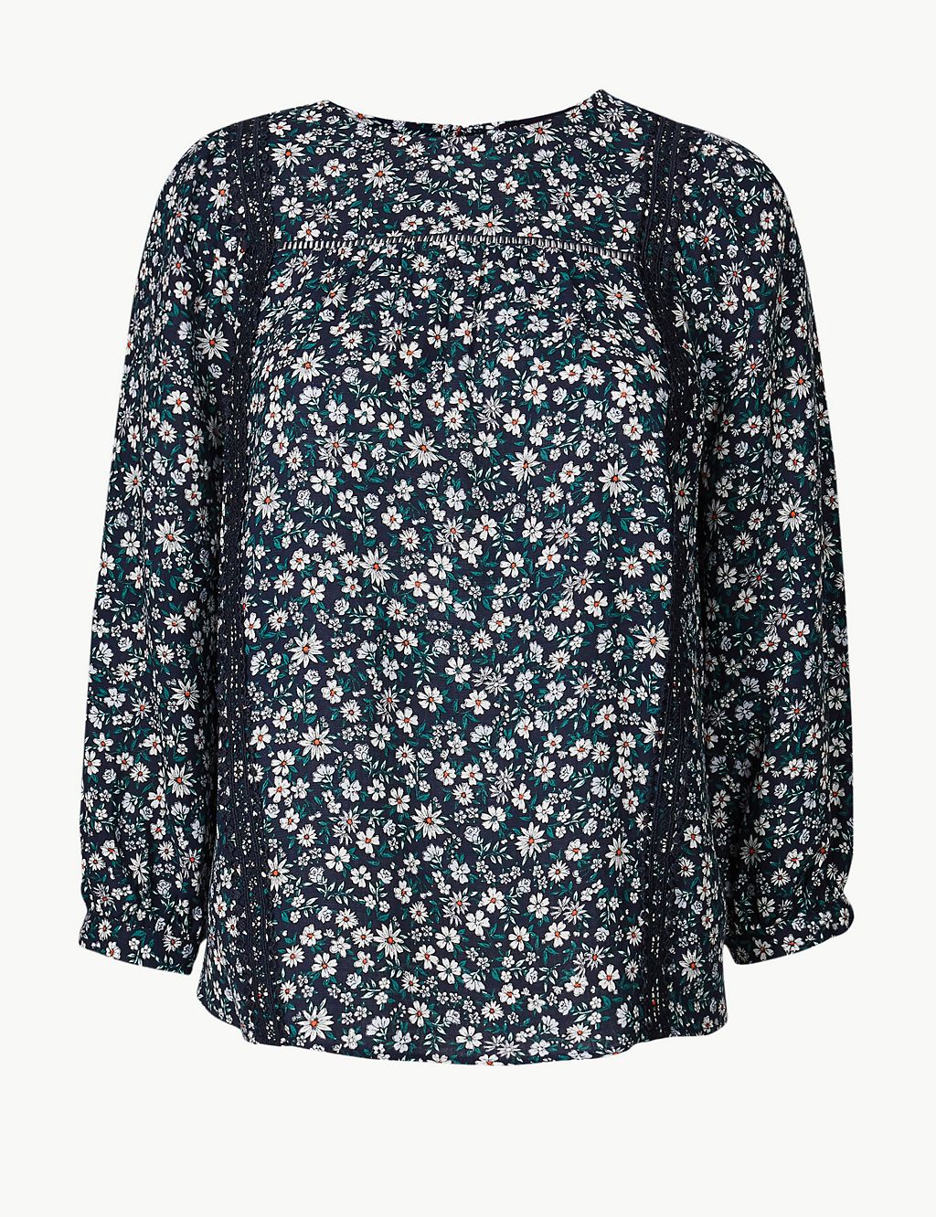 Floral Print Blouse with Linen 1 of 4