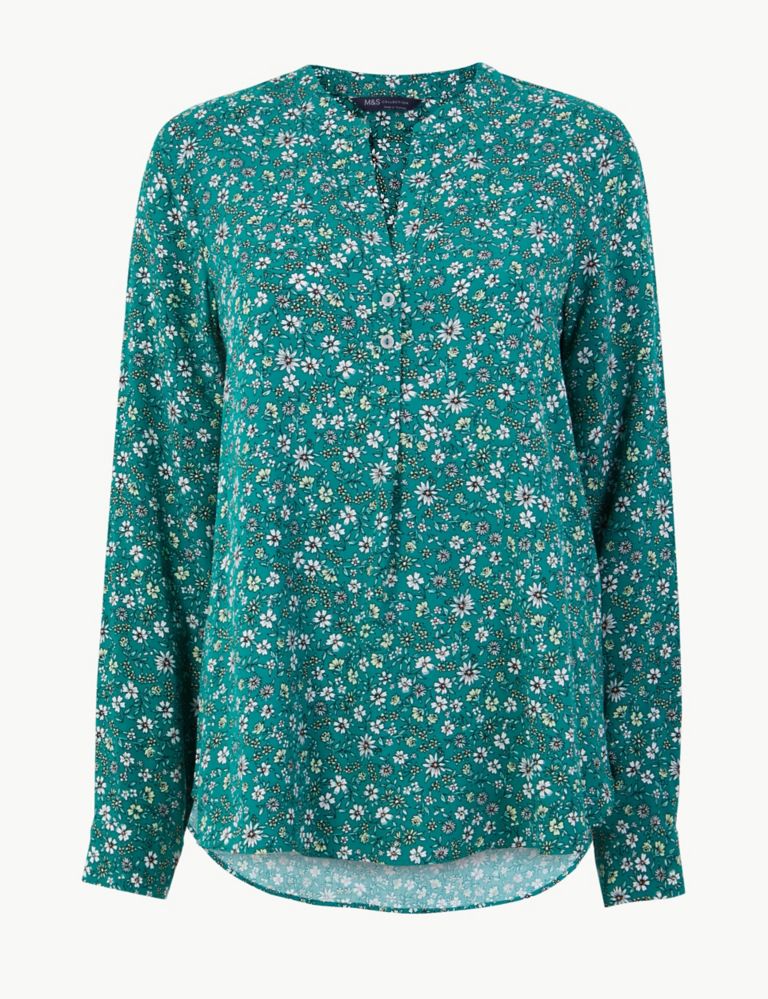 Floral Print Button Detailed Blouse 2 of 4
