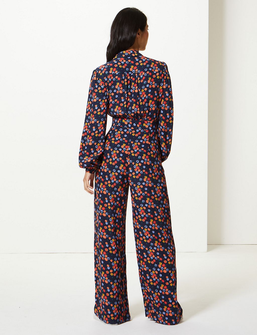Floral Print Button Detailed Jumpsuit | M&S Collection | M&S