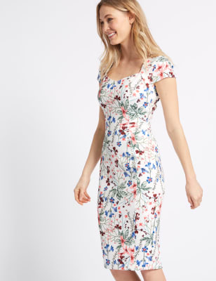 m&s midi dresses with sleeves