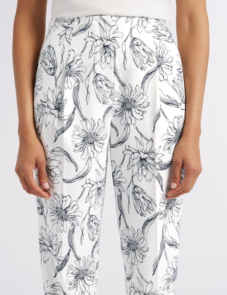 Floral Print Crepe Tapered Leg Trousers 5 of 6