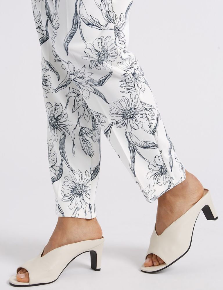 Floral Print Crepe Tapered Leg Trousers 6 of 6