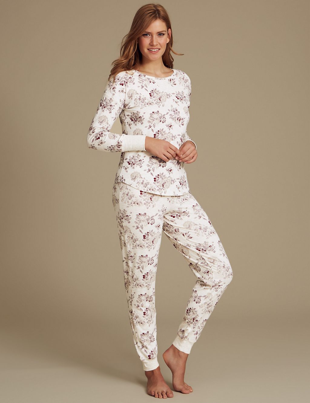 Floral Print Cuffed Hem Pyjama Set 3 of 6