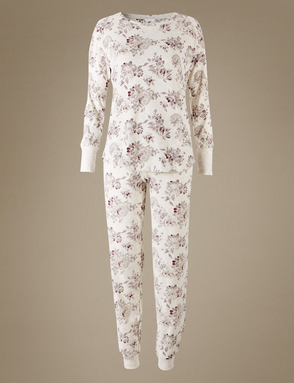 Floral Print Cuffed Hem Pyjama Set 1 of 6