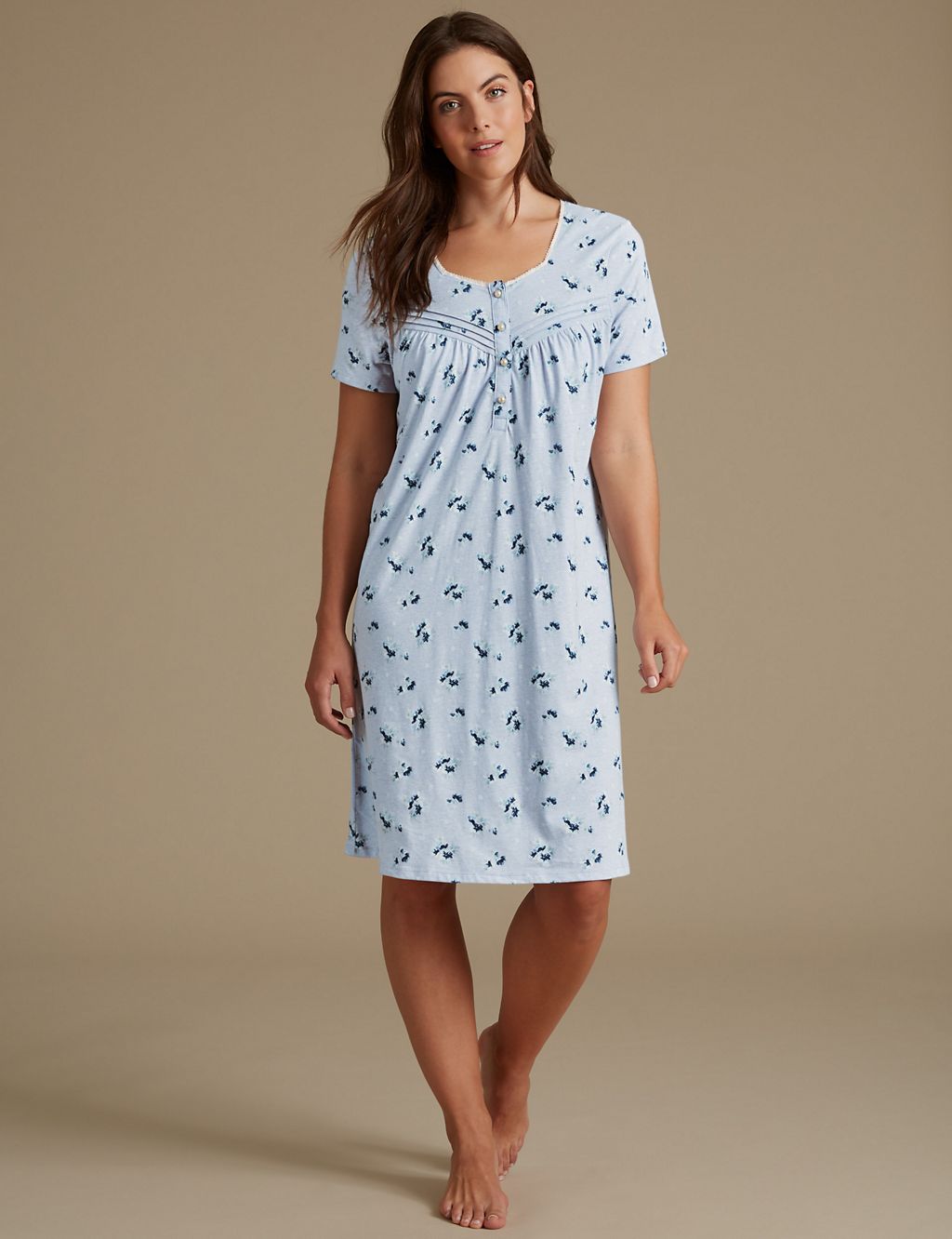 Floral Print Embroidered Nightdress 3 of 6
