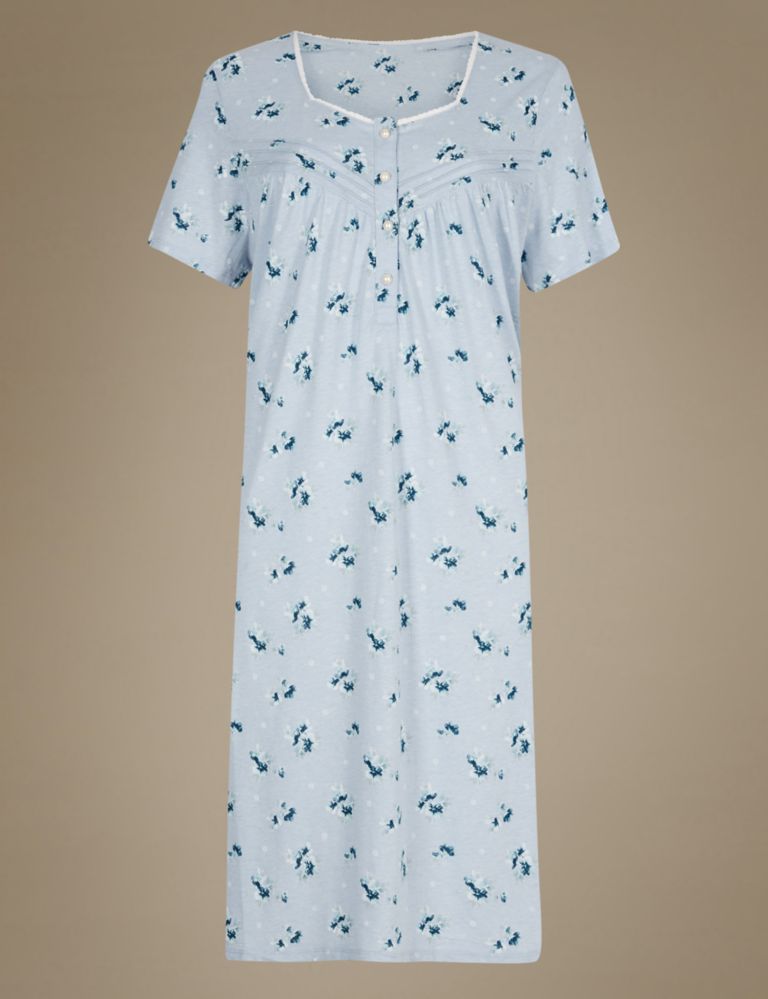Floral Print Embroidered Nightdress 2 of 6