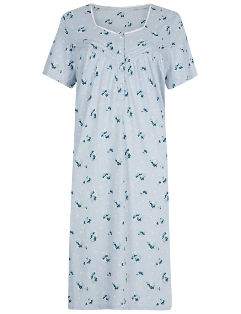 Floral Print Embroidered Nightdress 5 of 6