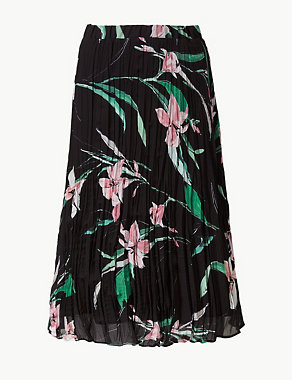 Floral Print Fit & Flare Skirt Image 2 of 4