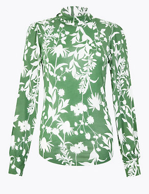 Floral Print Fitted Long Sleeve Top Image 2 of 5