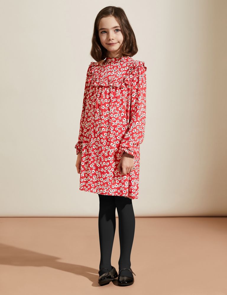 Floral Print Frill Dress (6-14 Years) 1 of 4