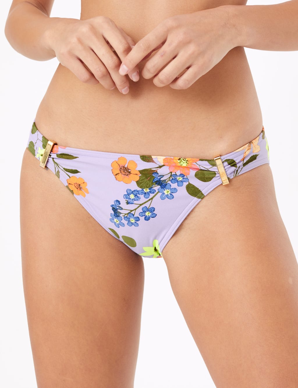 Floral Print Hardware Bikini Bottoms M&S Collection M&S