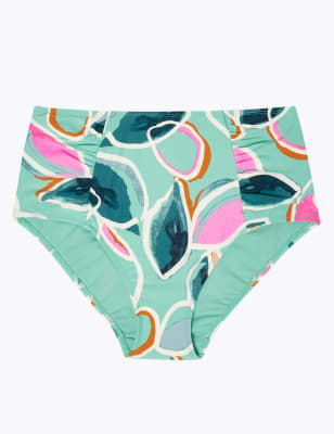 Floral Print High Waisted Bikini Bottoms | M&S Collection | M&S