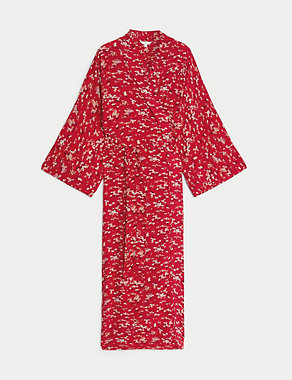 Floral Print Long Kimono Wrap Image 2 of 4