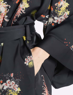 Floral Print Long Sleeve Kimono M S Collection M S