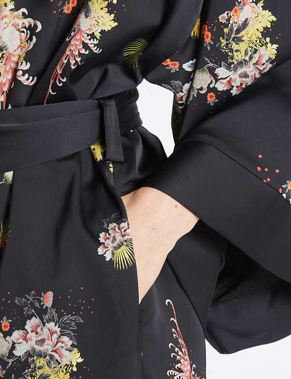 Ladies M&S Kimono Vestaglia Accappatoio a Fiori Taglia 6-Viola Mix-Nuova con etichetta 