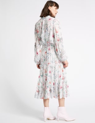 Midi long sleeve outlet floral dress