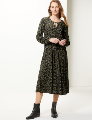 Marks and spencer on sale long sleeve dress