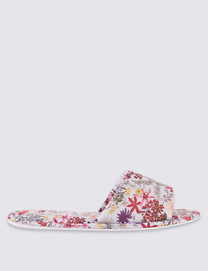 Floral Print Mule Slippers Image 2 of 6