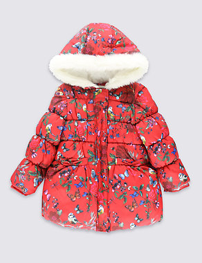 Floral Print Padded Coat with Stormwear™ (1-7 Years) Image 2 of 6