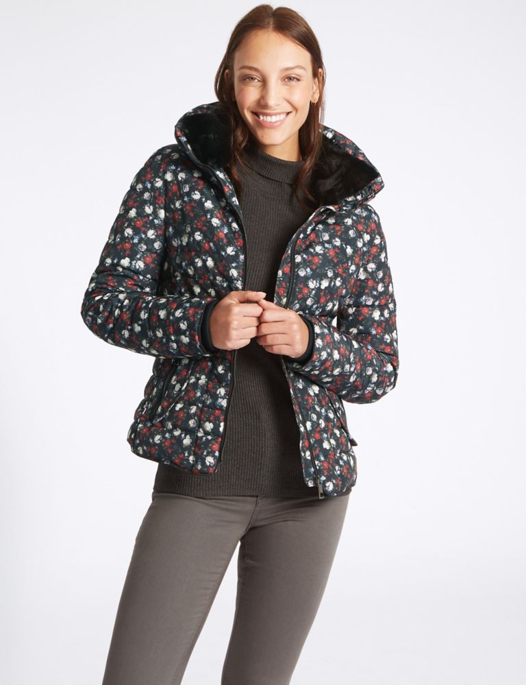 Floral Print Padded Jacket with Stormwear™ 1 of 6