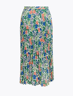 Floral Print Pleated Midi Skirt Image 2 of 4