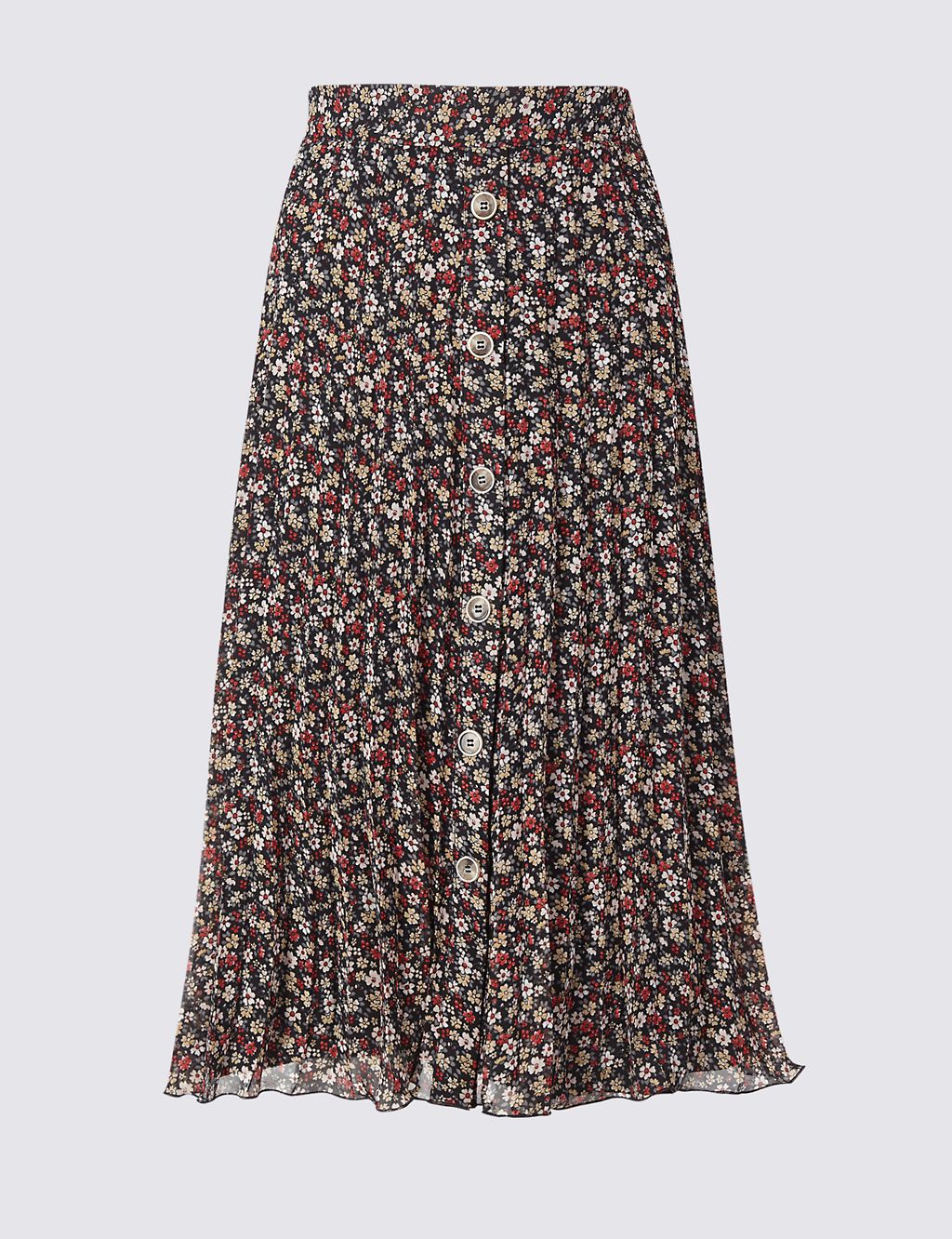Floral Print Pleated Skirt 1 of 4