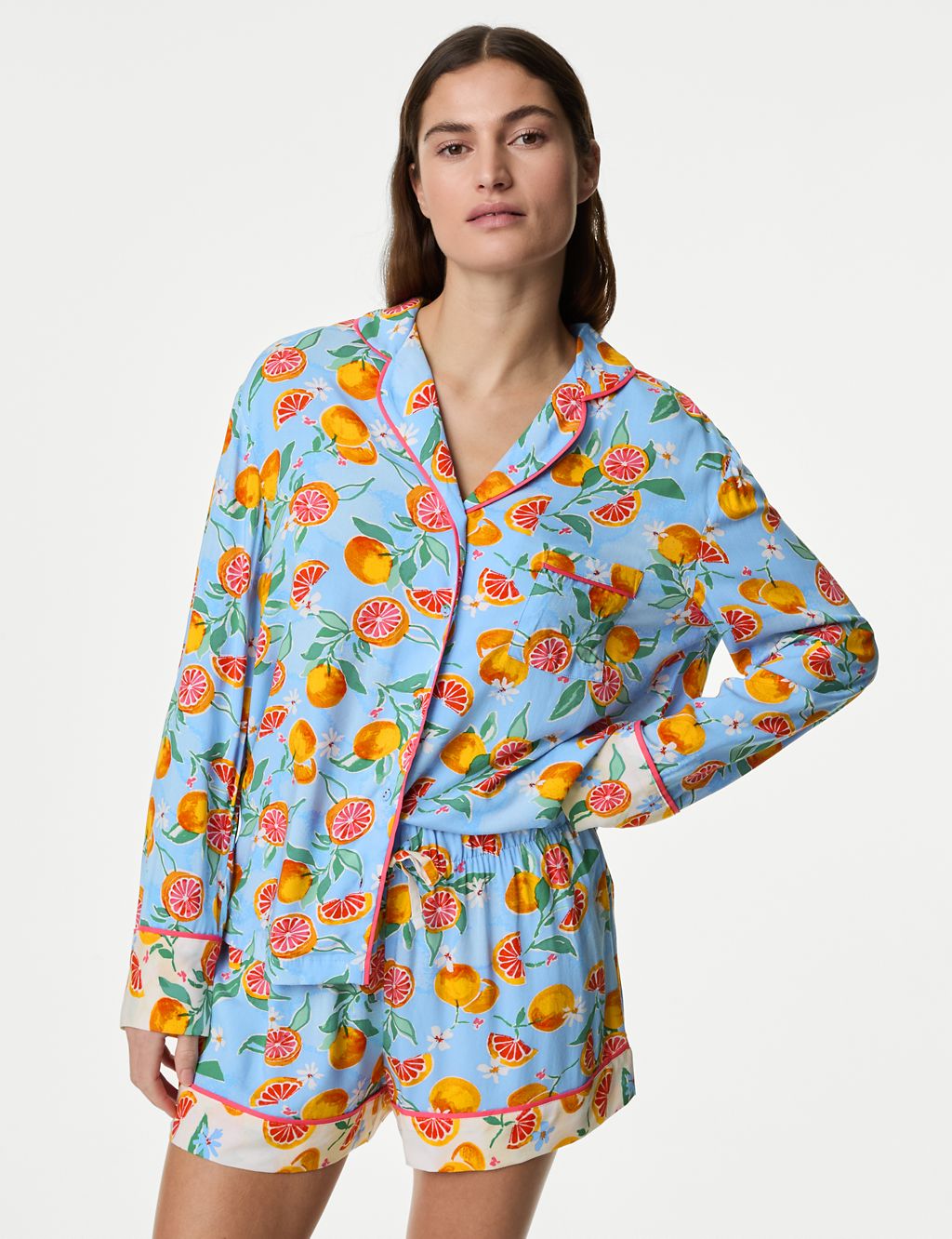 Floral Print Revere Collar Pyjama Top 5 of 6