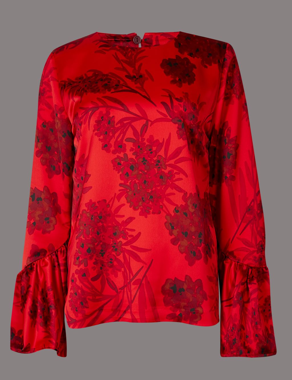 Floral Print Round Neck Long Sleeve Blouse 1 of 5