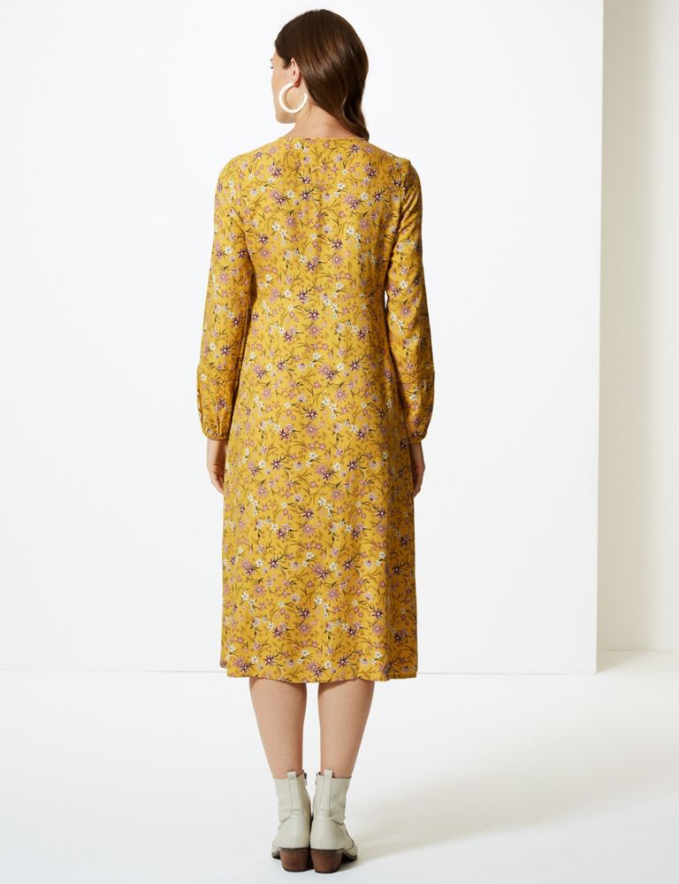 Floral Print Round Neck Relaxed Dress 4 of 4
