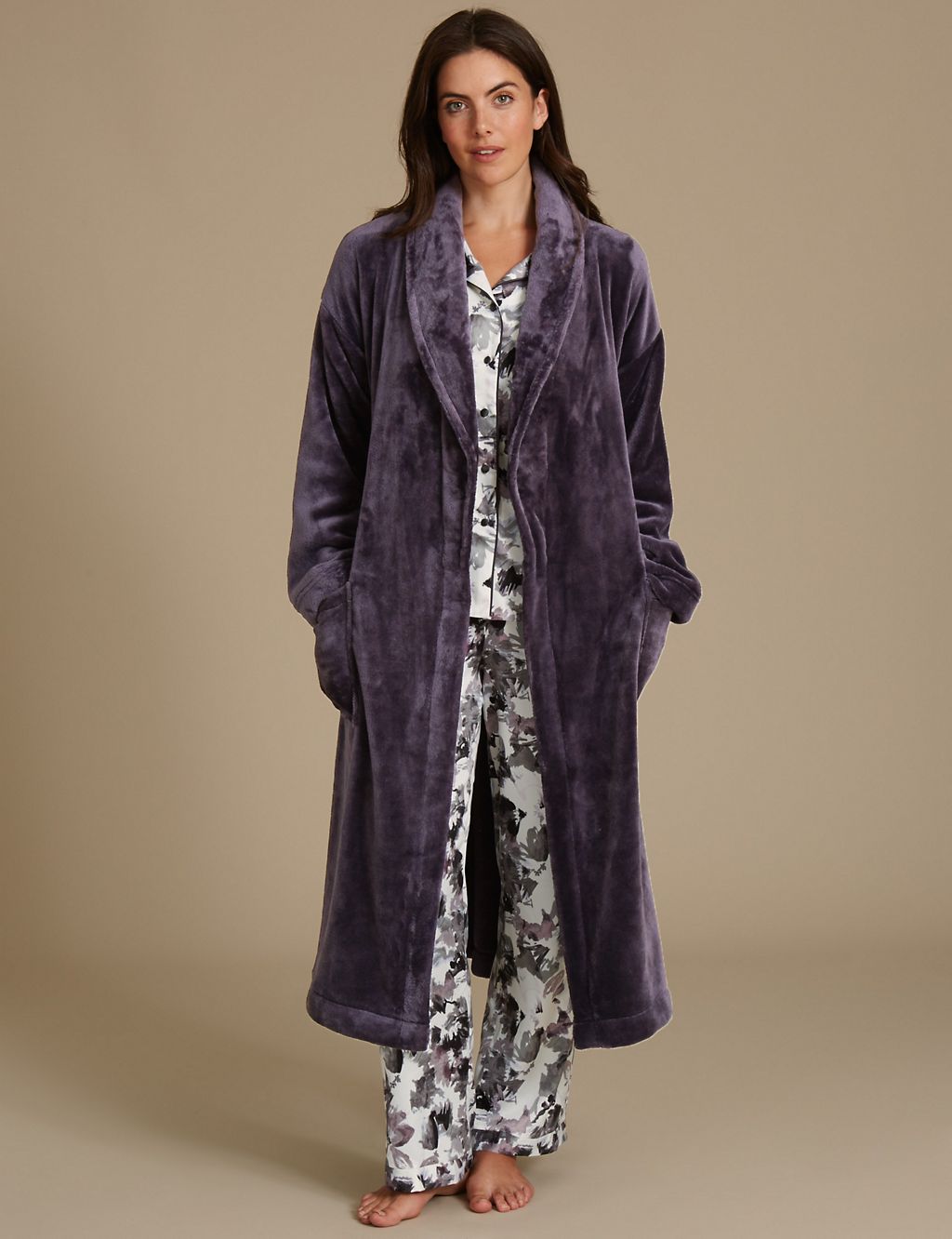 Floral Print Satin Long Sleeve Pyjama Set 4 of 6