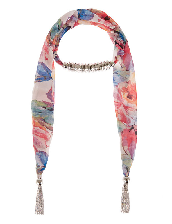 Floral Print Scarf Necklace Image 1 of 1