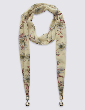 Floral Print Scarf Necklace Image 2 of 3