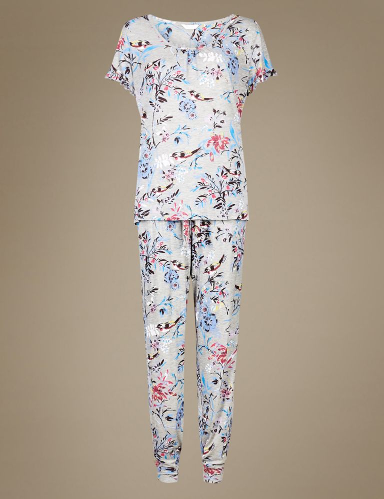 Floral Print Short Sleeve Pyjama Set 1 of 3