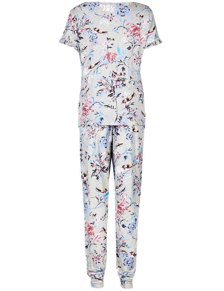 Floral Print Short Sleeve Pyjama Set 3 of 3