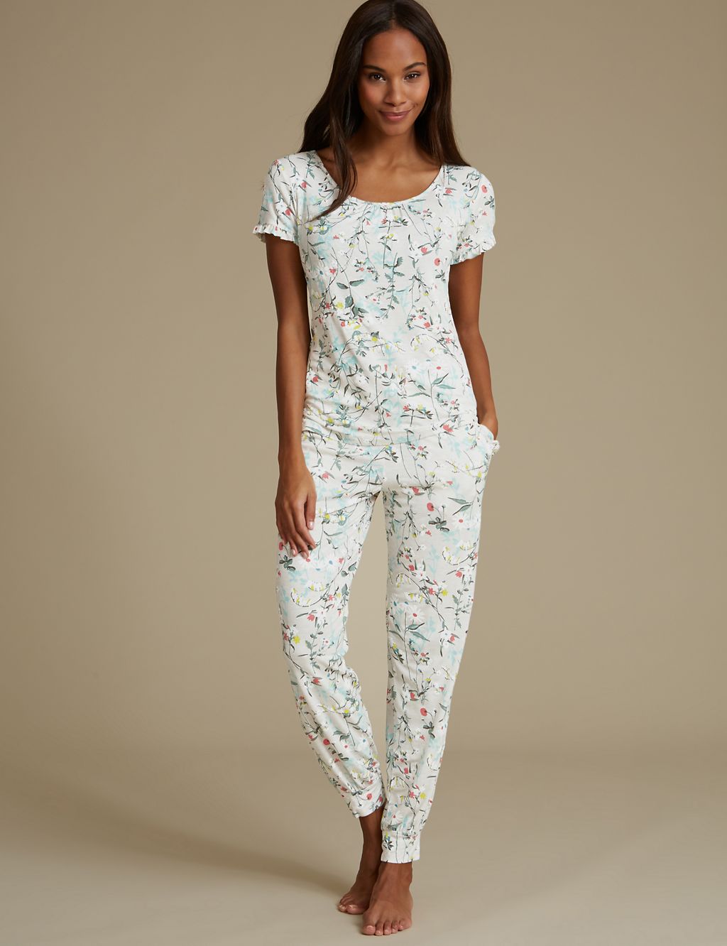 Floral Print Short Sleeve Pyjama Top 4 of 6