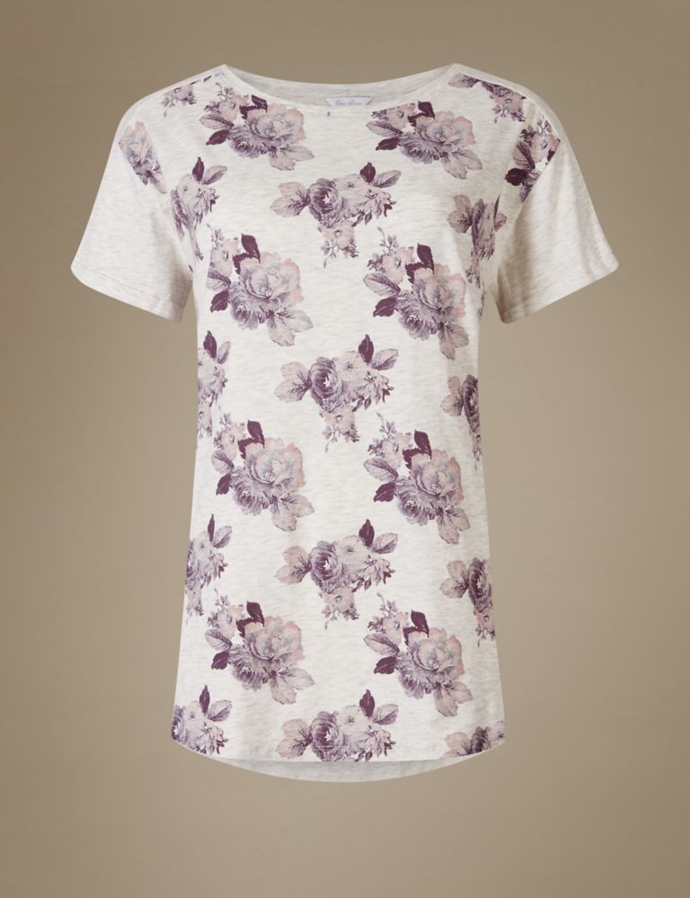Floral Print Short Sleeve Pyjama Top 2 of 6