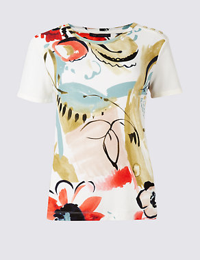 Floral Print Short Sleeve T-Shirt Image 2 of 4