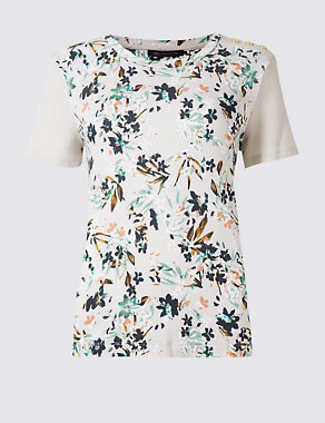Floral Print Short Sleeve T-Shirt Image 2 of 5