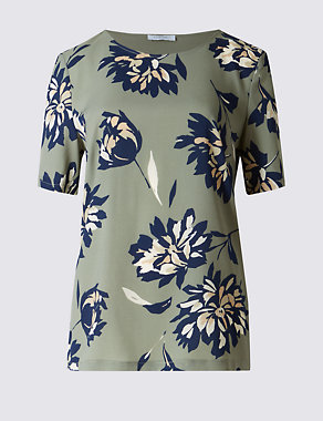 Floral Print Short Sleeve Top Image 2 of 3