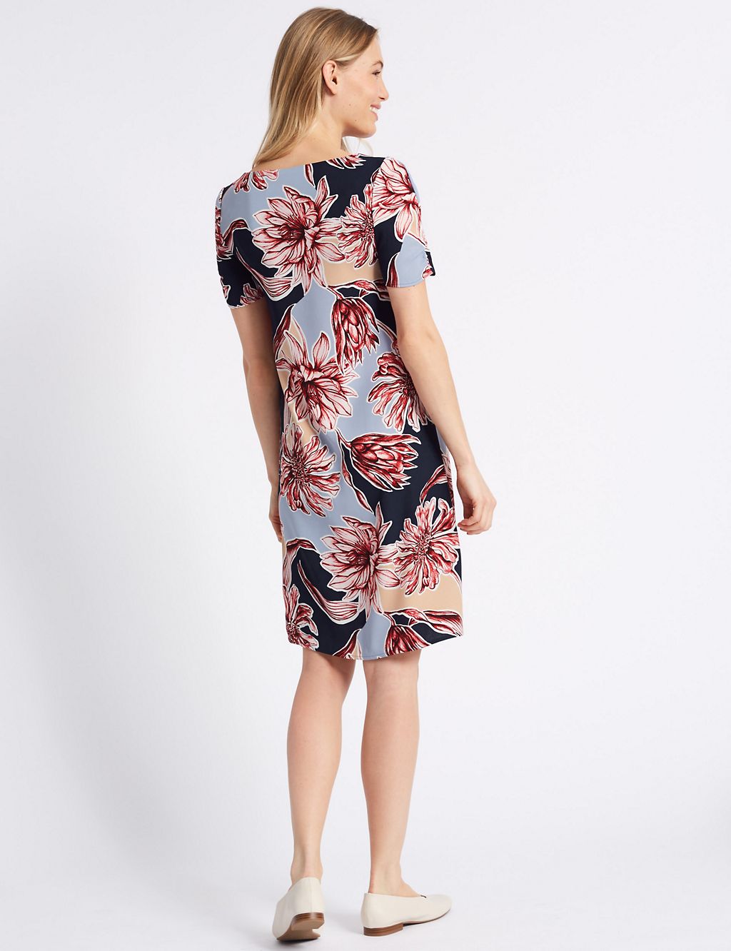 Floral Print Short Sleeve Tunic Dress 5 of 5