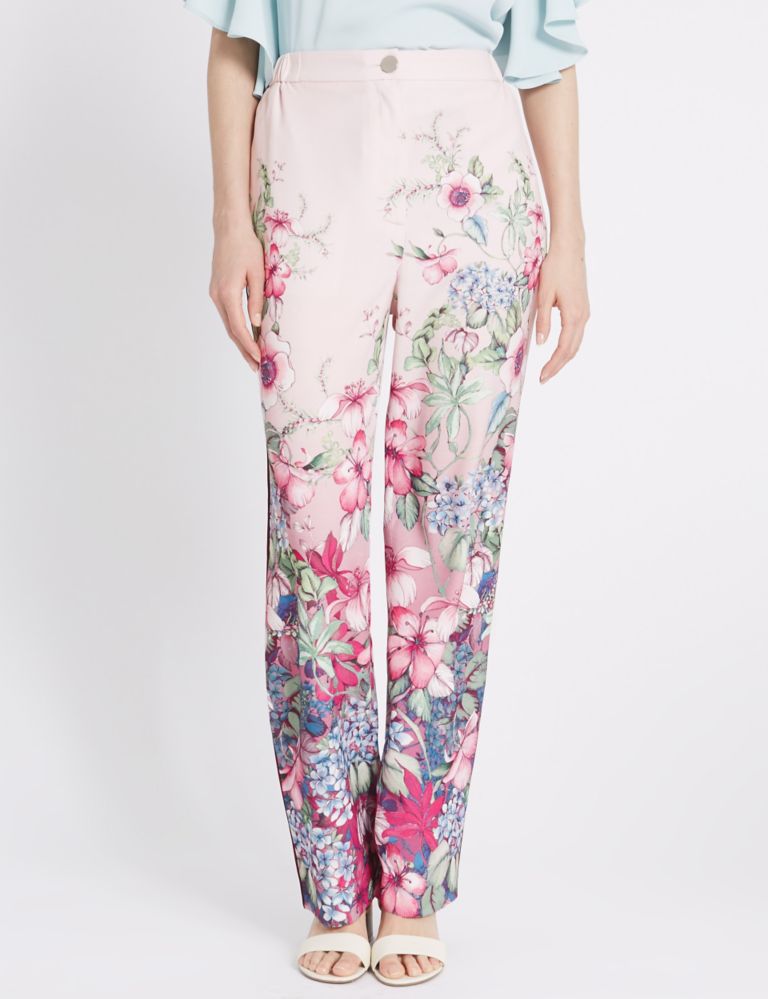 Floral Print Straight Leg Trousers 3 of 6