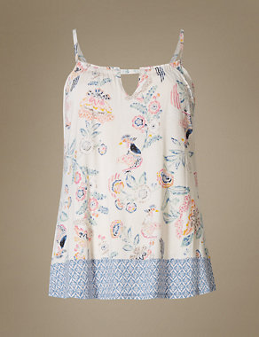 Floral Print Strappy Camisole Pyjama Top Image 2 of 4