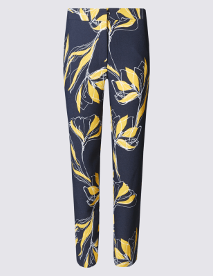 ladies floral tapered trousers