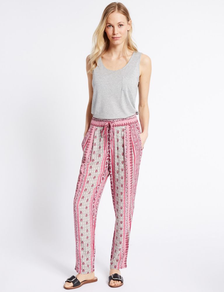 Floral Print Tapered Leg Trousers 1 of 6