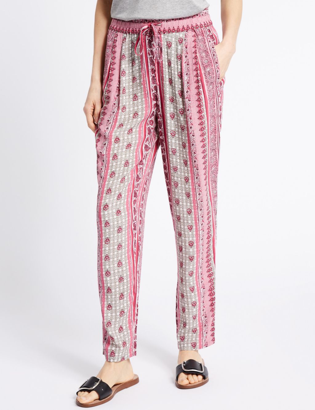 Floral Print Tapered Leg Trousers 2 of 6