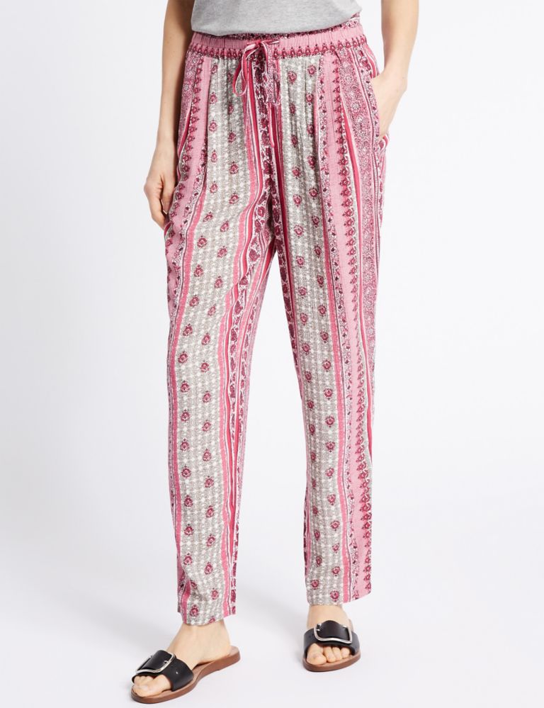 Floral Print Tapered Leg Trousers 3 of 6