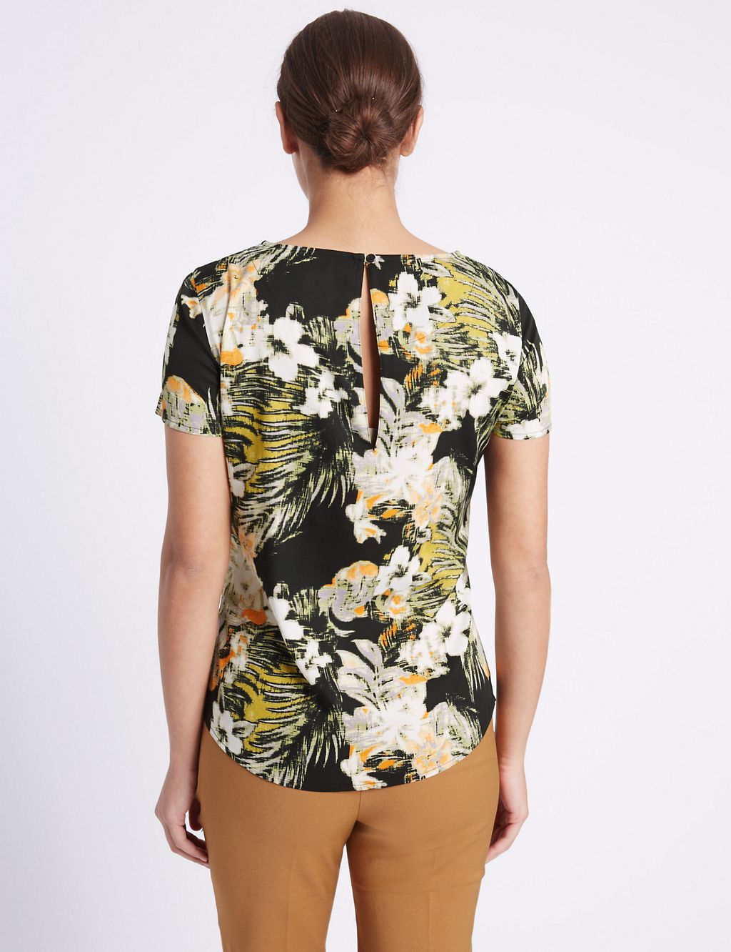 Floral Print Tie Front Shell Top 2 of 4